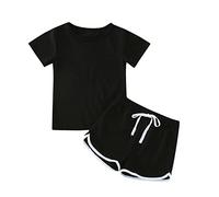 Xiaojiu Ensemble Bebe Fille Pyjama Short Garcon,Ensemble Bebe Fille Ete Ensemble Brassière Bebe Naissance Vêtement Enfant Pas Cher Costume Fille 2 Ans Tenue Bebe Garcon 1 Mois Naissance 12-18 m
