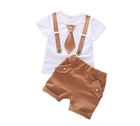 Xiaojiu Ensemble Bebe Garçon Costume Enfant Garcon Mariage Ensemble sous Vêtement,Costume De Maison Tenue Foot Enfant Ensemble Garcon 3 Ans Cadeau Naissance Pyjama Stitch Ensemble Bebe Garçon Ete