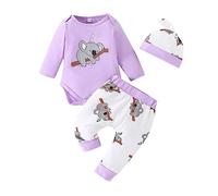 Xiaojiu Ensemble pour Bebe Fille Garcon Naissance Vetement Bebe Fille,Pantalon Bebe Garcon Deguisement Enfant 5 Ans Survêtement Enfant Coton Vêtements Fille 14 Ans Hiver Pyjama Noel Bebe F 3-6 moi