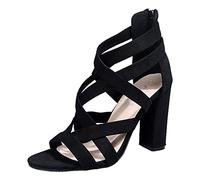 Xiaojiu Escarpins Femme Escarpins Talon Décontractée,Escarpins Confortables Chaussures Femme Été Tong Cuir Femme Sandale Plateforme Chaussure Plage Heels for Women(Le Noir,42)