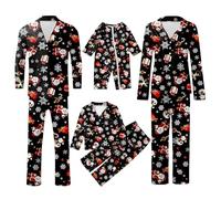 Xiaojiu Famille Assorti Bebe Papa Maman Noel Ensemble, Ensemble Couple Pyjama De Noel Famille 2025 Deguisement Lutin De Costume Père Pyjama Couple Assorti P(Enfant,7-8 Ans)