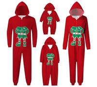 Xiaojiu Famille Assorti Bebe Papa Maman Noel Ensemble, Pyjama Assorti Couple Pyjama de noël famill Deguisement Lutin De Noel Costume Femme Bébé Garçon Vêtements(Tout-Petit,2-3 Ans)