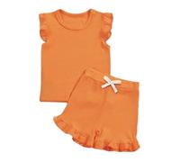Xiaojiu Fille Ensemble Estival Deux Pièces Fille Haut sans Manches Short Élastique Tenue Décontractée Plage École Fête Yoga Jeux Bébé 1-6 Ans(Tout-Petit, 1-2 Ans)