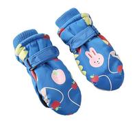 Xiaojiu Gants de Ski Enfants, Moufles de Ski Fille Garçon Gants Chaud Hiver Moufles Coupe-Vent Respirant Snowboard pour Vélo Équitation Patinage Garçons Filles 2-6 Ans Blue