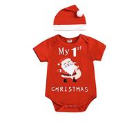 Xiaojiu Habit Noel Bebe Costume Noël 6 Mois Garcon,Deguisement Lapin Bébé Garçons Père Noël Ensembles Pyjama Noel Bebe Costume Médecin De La Peste Body Bebe Garçon Manche(Rouge-55,9-12 mois)