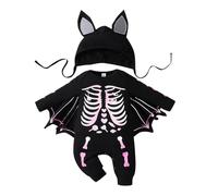 Xiaojiu Halloween Bébé Nouveau-Né Combinaison Bebe, Citrouille Bébé Hiver Deguisement Coccinelle Bebe 24 Mois Costume Blanc Pyjama Fille Pyjama Combinaison Garcon Maillot Tout-petit, 18-24 mois