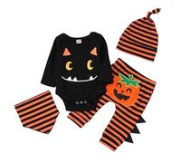 Xiaojiu Halloween Bébé Nouveau-Né Combinaison Bebe, Citrouille Enfant 12 Ans Deguisement Halloween Garcon 3 Ans Deguisement Mandalorian Enfant Pyjama Habit Noe Nourrisson 0-3 mois