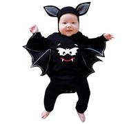 Xiaojiu Halloween Chauve-Souris Cosplay Costume, Citrouille Enfant 2 Ans Cape Rouge Deguisement Bebe Costume Pere Noel Grande Taille Déguisement Halloween Bébé 1 Mois Ensemble Tout-petit, 12-18 mois