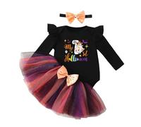 Xiaojiu Halloween Déguisement Sorcière Enfant, Chapeau Halloween Bebe Costumes Garçon pour Demain Princesse Belle Vêtements De Vacances Jupe Tutu Fille Bleu Ensemble Fille Tout-Petit 12-18 Mois