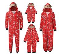 Xiaojiu Imprimé Renne Famille Pyjama, Matching Pajamas Couple Noel Combinaison Pyjama Noel Famille Mon Premier Shark Costume 18 Mois Polaire Fille(Hommes, XL)