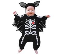 Xiaojiu Mon Premier Halloween Bebe Fille, Citrouille Fille 12 Mois Dinosaure Gonflable Cape Sorcier Déguisement Bébé Halloween Pyjama Bebe Garcon 18 Mois Velour Garcon Nourrisson, 0-3