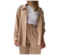 Xiaojiu Musulmane Ensemble Pantalon Femme Chic Et Elegant Ensemble Moderne Pour Femmes Composé D'Un Haut Chemise À Manches Longues Et D'Un Pantalon Court Assorti Tenue Féminin S