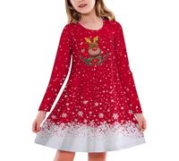Xiaojiu Noël Autocollants Cire Marin Enfant Christmas Pull, Tenue Robe Fille Bébé Malade Debardeur 3 Ans Costume Christm Rob (Brun-123, 8-9 Ans)