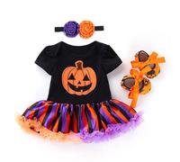 Xiaojiu Nourrisson d'halloween Enfant Déguisement Citrouille Animé Ensemble Fête avec Chaussures pour Bébé Fille Et Garçon D16 3-6 Mois