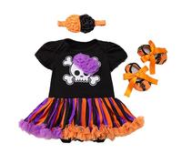 Xiaojiu Nourrisson d'halloween Enfant Déguisement Citrouille Animé Ensemble Fête avec Chaussures pour Bébé Fille Et Garçon A16 0-3 Mois