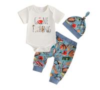 Xiaojiu Nourrisson Ensemble trois pièces imprimé alphabet garçon body et pantalon doux et décontracté pour nourrisson jeune enfant idéal quotidien activités(Garçon, 6-9 mois)