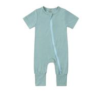 Xiaojiu Nourrisson Kategorie Bodies pour garçon - Barboteuse bébé avec Fermeture éclair Manches Courtes et Ensemble sans Pieds Combinaison de Nuit(Garçon, 0-3 Mois)