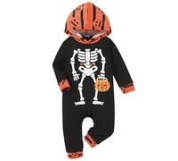 Xiaojiu Nouveau-Né Chauve-Souris Combinaison Bebe, Citrouille Polaire Bebe Pyjama Deguisement Fille Costume Garcon 18 Mois Déguisement D'halloween 5 Habit Garcon Pyja Nourrisson, 3-6 mois