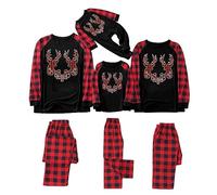 Xiaojiu Papa Maman Enfants Bébé Chrismas Vêtements,Pyjama Assorti Couple Pyjama Noel Famille Assorti Pyjama Noel Chien Costume Noel 14 Ans Pyjama Set Short Pyjama De Noël(Rouge-4,6-12 Mois)