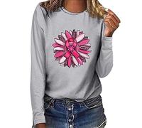 Xiaojiu Papillon Femme T-Shirt avec Col en V, Tee Shirt Rose Femme Col V Breast Cancer Awareness Tee Shirt Blanc T-Shirt Personnalisé Haut Rouge Top Rose Poudré Fe XXL
