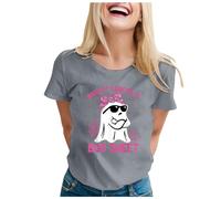 Xiaojiu Papillon Femme T-Shirt avec Col en V, Tee Shirt Rose Femme Col V Breast Cancer Awareness Tee Shirt Blanc T-Shirt Personnalisé Haut Rouge Top Rose Poudré Fe XXL
