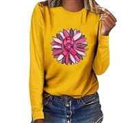 Xiaojiu Papillon Femme T-Shirt avec Col en V, Tee Shirt Rose Femme Col V Breast Cancer Awareness Tee Shirt Blanc T-Shirt Personnalisé Haut Rouge Top Rose Poudré Fe S