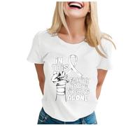 Xiaojiu Papillon Femme T-Shirt avec Col en V, Tee Shirt Rose Femme Col V Breast Cancer Awareness Tee Shirt Blanc T-Shirt Personnalisé Haut Rouge Top Rose Poudré Fe XXL