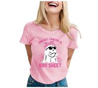 Xiaojiu Papillon Femme T-Shirt avec Col en V, Tee Shirt Rose Femme Col V Breast Cancer Awareness Tee Shirt Blanc T-Shirt Personnalisé Haut Rouge Top Rose Poudré Fe M