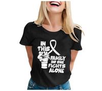 Xiaojiu Papillon Femme T-Shirt avec Col en V, Tee Shirt Rose Femme Col V Breast Cancer Awareness Tee Shirt Blanc T-Shirt Personnalisé Haut Rouge Top Rose Poudré Fe S