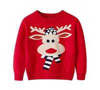 Xiaojiu Pull Noel Drole, Pull Enfants Promo Doudoune Enfant Longue, Sweat Zippé Enfant Corail Veste Chien Blouson Cuir Capuche Vetement Bebe Fille Noel(, 5-6 Ans)
