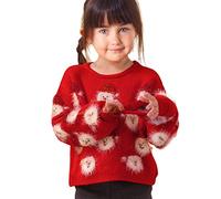 Xiaojiu Pull Noel Drole, Pull Enfants Promo Doudoune Enfant Longue, Sweat Zippé Enfant Corail Veste Chien Blouson Cuir Capuche Vetement Bebe Fille Noel(, 6-7 Ans)