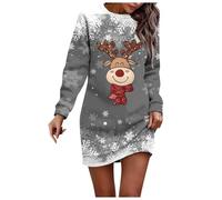 Xiaojiu Robe De Noël Femme Chat, Jupe Danse Classique Fille, Mère Noël Sexy Grande Taille, Robe De Chambre Hiver Enceinte (Gris5,M)