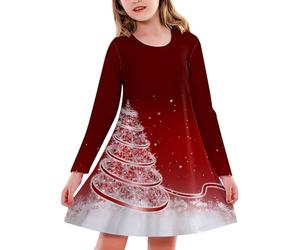 Xiaojiu Robe De Noël pour Bébé Fille Pyjama Fille Christmas Deguisement 18 Mois Fille,Cadeau Bébé 6 Mois Robe Noel Fille 3 Ans Costume Bébé Citrouille 2 Pyjama Lutin Noel(Rouge-121,8-9 Ans)