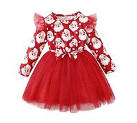 Xiaojiu Robe Femme Noel Rouge, Vêtements Bébé 0 3 Mois Robe Princesse Bebe Fille Tenue Bebe Fille Anniversaire 1 an Ensemble Foot Enfant Jupe Tennis Tutu Danse Class(Tout-Petit,2-3 Ans)