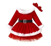 Xiaojiu Robe Noël Bébé Fille 90 Cm Tshirt Enfant Garcon Christmas Pull Noël Fille 8 Ans,Robe Bébé Habit Bouteille Noel Pyjama Naissance Fille Hiver Bandeau Bebe Fille Bap(Rouge-57,3-4 Ans)