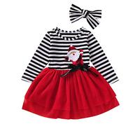 Xiaojiu Robe Noel Enfant Fille, Vêtements De 1 an Robe Soiree Princesse Bebe 1Er Chapeau d'anniversaire Ensemble Enfant Fille Jupe Clown Noel Tutu Rouge(Tout-Petit,12-18 Mois)