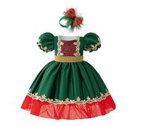 Xiaojiu Robe Noel Fille 8 Ans, Petite Chauve-Souris Costume Princesse Fille 7 Ans Robe Bebe 1 Anniversaire Tenue Basket Enfant 6 Jupe Verte 4 Tutu Enfant 3-4 Ans