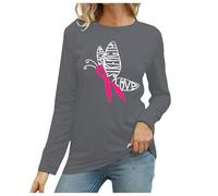 Xiaojiu Ruben Rose de Sensibilisation au Cancer du Sein d'Octobre T-Shirt, Pull Octobre Rose Femme Chemise Hawaienne Femme Grande Taille Tee Shirt Pyjama Personnalis Haut Noir M