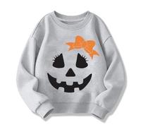 Xiaojiu Sweat À Capuche Fille Halloween Imprimé Manches Longues Décontracté Et Confortable pour Automne Et Hiver - Pull Polyvalent Idéal Quotidien Activités Tout-Petit 1-2 Ans