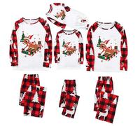 Xiaojiu T-Shirt À Manches Longues Et Pantalon pour Mère Père Enfant Bébé,Pyjama Couple Assorti Amoureux Pyjamas Noël Famille Deguisement Noel Fille Costume Bébé Deguiseme(café01,M)