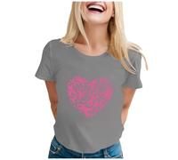 Xiaojiu T Shirt Femme Grande Taille, Ruban Rose Cancer du Sein Octobre Rose Shirt Sensibilisation Tee-Shirt Femme Blanc T-Shirt Noir Chemisier Blanc Top Chic Et Él XL