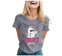 Xiaojiu T Shirt Femme Grande Taille, Ruban Rose Cancer du Sein Octobre Rose Shirt Sensibilisation Tee-Shirt Femme Blanc T-Shirt Noir Chemisier Blanc Top Chic Et Él M