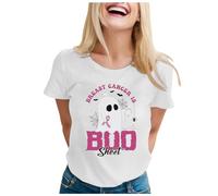 Xiaojiu T Shirt Femme Grande Taille, Ruban Rose Cancer du Sein Octobre Rose Shirt Sensibilisation Tee-Shirt Femme Blanc T-Shirt Noir Chemisier Blanc Top Chic Et Él L