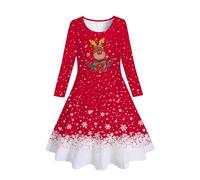 Xiaojiu Tenue Bebe Fille Noel Culotte Bebe Christmas Robe Nouveau Né,Pyjama Noel Fille Cape Noel Bebe Robe Ceremonie Bebe Collant Fille Christmas Robe Princesse Fille 3 A(Brun-123,6-7 Ans)