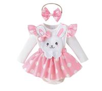 Xiaojiu Tenue De Lapin De Pâques Robe De Pâques Fille 1 an,Robe De Pâques pour Fille 10 Ans Body Bebe Ensemble Fille 4 Ans 1 an dans La Peau d'un Bébé Jupe De Pâques Enfant Tenue Bebe Fille 1 an C