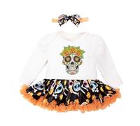 Xiaojiu Tenue Halloween Bebe Fille, Deguisement Halloween 3 Mois Costume Bebe Carnaval Garcon Robe Anniversaire Déguisement Monstre Enfant Jupe Enfant Fille Ensemble Fill Tout-petit 12-24 mois