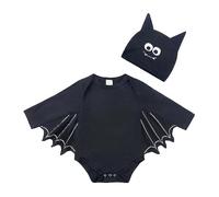 Xiaojiu Tout-Petit Bodysuit For Toddlers Versatile Halloween Set Including Hat Cosplay And Baby Romper All-In- Infant Outfit For Boys And Girls Noir 18-24 Mois