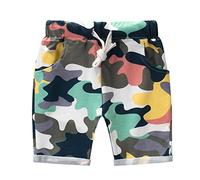 Xiaojiu Tout-Petit Boys Shortspantalon Court Décontracté en Coton pour Garçon avec Poches Et Motif Dinosaure Jogging Léger Été Habillement Enfant - Et Titre Inclus Multicolore 1-2 Ans