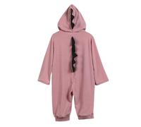 Xiaojiu Tout-Petit Combinaison À Capuche Dinosaure pour Bébé Fille Et Garçon - Tenue Confortable Et Amusante en Tissu Doux Rose 12-18 Mois
