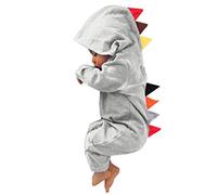 Xiaojiu Tout-Petit Grenouillères et Combinaisons Filles - Ensemble Jumpsuit Patchwork Dino Innocent pour Fille Vêtement Une Pièce Garçon et Fille(, 12-18 Mois)